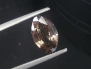 Marquise cut affordable 4 carats untreated orangish beige shiny natural Zircon from Pailin Cambodia. 