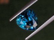 Rare blue AAA color grade best possible blue color for natural blue Zircon pear / drop shape