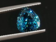 Rare blue AAA color grade best possible blue color for natural blue Zircon pear / drop shape