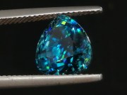 Rare blue AAA color grade best possible blue color for natural blue Zircon pear / drop shape