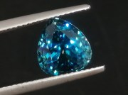 Rare blue AAA color grade best possible blue color for natural blue Zircon pear / drop shape