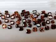 Natural Cambodia Zircon Wholesale Lot: square princess cut orange to sugar brown unheated raw natural zircon discounted