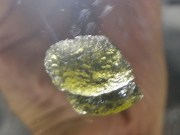 Top Grade Olive Green Moldavite Crystal Specimen from Czech Republic