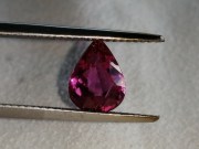 2.25 carats pink-red Ruby wide pear unheated raw from Mozambique