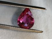 2.25 carats pink-red Ruby wide pear unheated raw from Mozambique