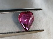 2.25 carats pink-red Ruby wide pear unheated raw from Mozambique