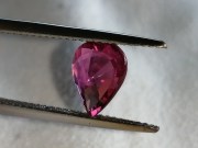 2.25 carats pink-red Ruby wide pear unheated raw from Mozambique