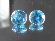 Buy a Large Blue Zircon Round Calibrated Pair from Cambodia