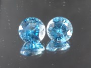 Buy a Large Blue Zircon Round Calibrated Pair from Cambodia