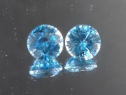 Buy a Large Blue Zircon Round Calibrated Pair from Cambodia