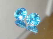 Buy a Large Blue Zircon Round Calibrated Pair from Cambodia