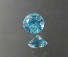 Discounted precision diamond/brilliant cut blue zircon, very clean and shiny