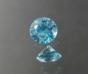 Discounted precision diamond/brilliant cut blue zircon, very clean and shiny