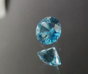 Discounted precision diamond/brilliant cut blue zircon, very clean and shiny