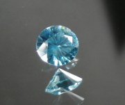 Discounted precision diamond/brilliant cut blue zircon, very clean and shiny