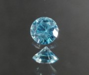 Discounted precision diamond/brilliant cut blue zircon, very clean and shiny