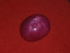 Perfect 6 pointed star (6 arms) natural star ruby cabochon with ruby crystal shaped pattern