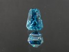 Grade A color  tapered baguette / trapezoid blue zircon of 6.45ct