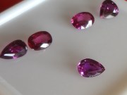 Small lot of natural unheated - Raw Ruby from Mozambique, nice colors, very vivid purple to red Ruby