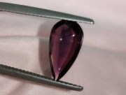 Unheated raw 2.75 carats pink-red long Ruby drop/pear unheated raw from Pailin Cambodia