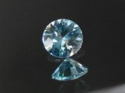 Pastel light blue natural Zircon, very clean and shiny, round brilliant/diamond cut