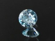 Pastel light blue natural Zircon, very clean and shiny, round brilliant/diamond cut