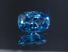 Large blue Zircon cushion - very wide while shallow, a big zircon gem with sky blue C+ grade color