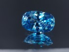 Large blue Zircon cushion - very wide while shallow, a big zircon gem with sky blue C+ grade color