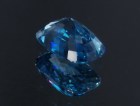 Large blue Zircon cushion - very wide while shallow, a big zircon gem with sky blue C+ grade color