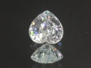 Large heart shape white natural zircon diamond substitute gemstone for pendant