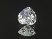 Large heart shape white natural zircon diamond substitute gemstone for pendant