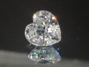 Large heart shape white natural zircon diamond substitute gemstone for pendant