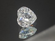 Large heart shape white natural zircon diamond substitute gemstone for pendant