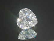 Large heart shape white natural zircon diamond substitute gemstone for pendant