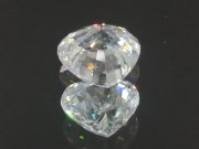 Large heart shape white natural zircon diamond substitute gemstone for pendant