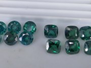 8 millimeters calibrated pairs or set of deep green topaz.from Takeo Cambodia