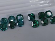 8 millimeters calibrated pairs or set of deep green topaz.from Takeo Cambodia