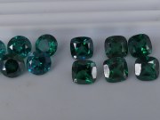 8 millimeters calibrated pairs or set of deep green topaz.from Takeo Cambodia