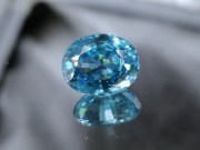 Large and wide affordable natural blue Zircon calibrated 11x9 millimeters, 6.2 carats but as wide as a 10 carats gemstone. 