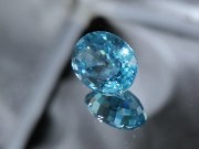 Large and wide affordable natural blue Zircon calibrated 12x10 millimeters, 6.2 carats but as wide as a 10 carats gemstone. . 